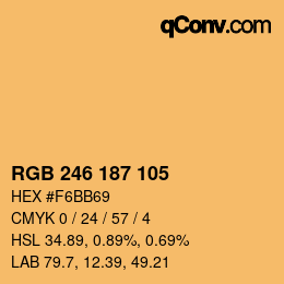 Color code: RGB 246 187 105 | qconv.com