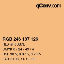 Color code: RGB 246 187 126 | qconv.com