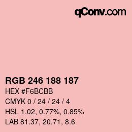 Color code: RGB 246 188 187 | qconv.com