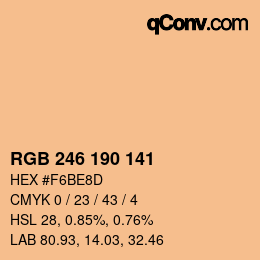 Code couleur: RGB 246 190 141 | qconv.com