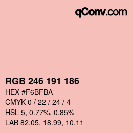 Color code: RGB 246 191 186 | qconv.com
