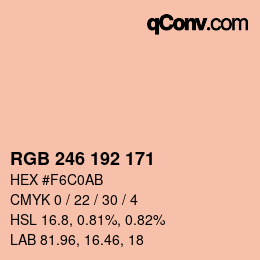 Color code: RGB 246 192 171 | qconv.com
