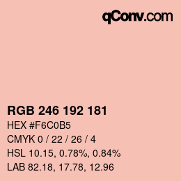 Code couleur: RGB 246 192 181 | qconv.com