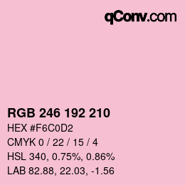 カラーコード: RGB 246 192 210 | qconv.com