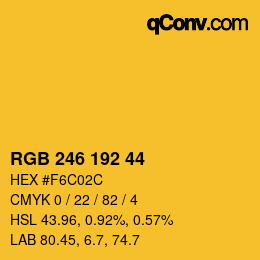 颜色代码: RGB 246 192 44 | qconv.com