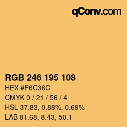 カラーコード: RGB 246 195 108 | qconv.com