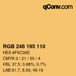 颜色代码: RGB 246 195 110 | qconv.com