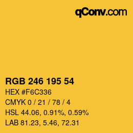 Color code: RGB 246 195 54 | qconv.com