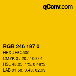 Farbcode: RGB 246 197 0 | qconv.com