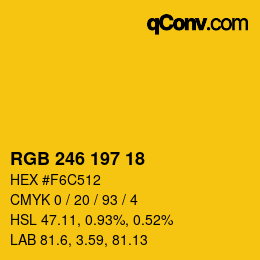 Color code: RGB 246 197 18 | qconv.com
