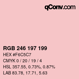 Color code: RGB 246 197 199 | qconv.com