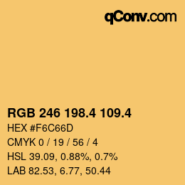 カラーコード: RGB 246 198.4 109.4 | qconv.com