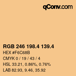 カラーコード: RGB 246 198.4 139.4 | qconv.com