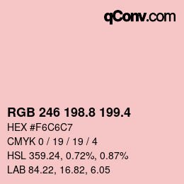 カラーコード: RGB 246 198.8 199.4 | qconv.com