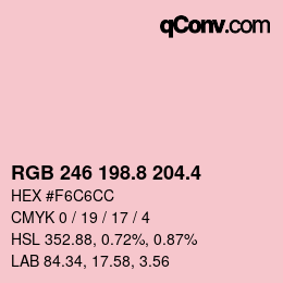 カラーコード: RGB 246 198.8 204.4 | qconv.com