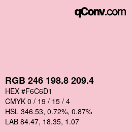 カラーコード: RGB 246 198.8 209.4 | qconv.com