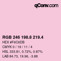 カラーコード: RGB 246 198.8 219.4 | qconv.com