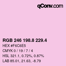 カラーコード: RGB 246 198.8 229.4 | qconv.com