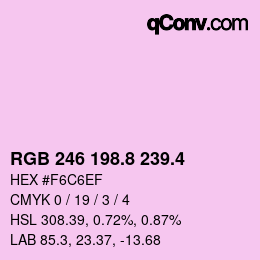 カラーコード: RGB 246 198.8 239.4 | qconv.com