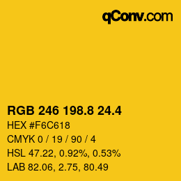 カラーコード: RGB 246 198.8 24.4 | qconv.com