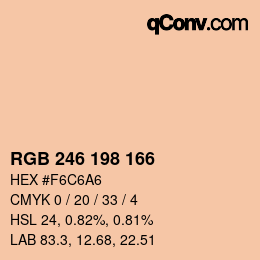Color code: RGB 246 198 166 | qconv.com