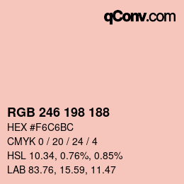 Color code: RGB 246 198 188 | qconv.com