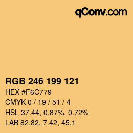 Código de color: RGB 246 199 121 | qconv.com