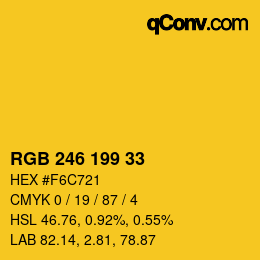カラーコード: RGB 246 199 33 | qconv.com