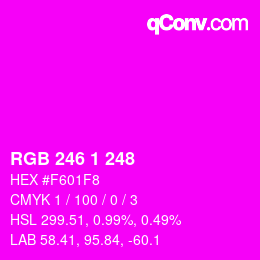 Color code: RGB 246 1 248 | qconv.com