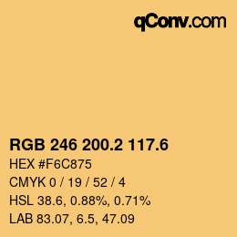 カラーコード: RGB 246 200.2 117.6 | qconv.com