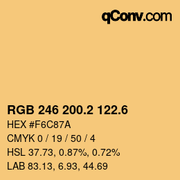 カラーコード: RGB 246 200.2 122.6 | qconv.com