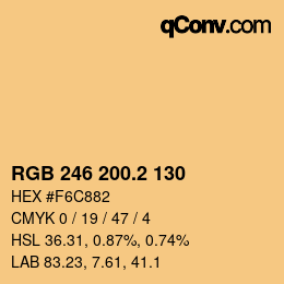カラーコード: RGB 246 200.2 130 | qconv.com