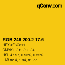 カラーコード: RGB 246 200.2 17.6 | qconv.com