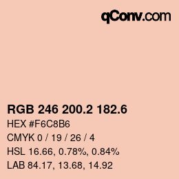 カラーコード: RGB 246 200.2 182.6 | qconv.com