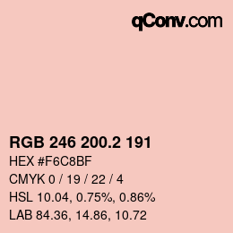 カラーコード: RGB 246 200.2 191 | qconv.com