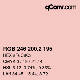 カラーコード: RGB 246 200.2 195 | qconv.com