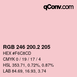 カラーコード: RGB 246 200.2 205 | qconv.com