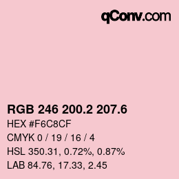 カラーコード: RGB 246 200.2 207.6 | qconv.com