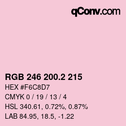 カラーコード: RGB 246 200.2 215 | qconv.com