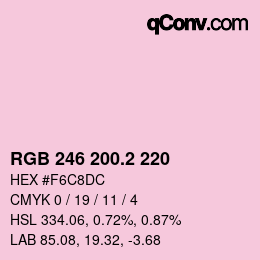 カラーコード: RGB 246 200.2 220 | qconv.com