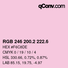 カラーコード: RGB 246 200.2 222.6 | qconv.com