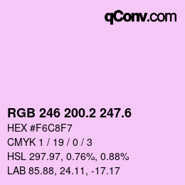 カラーコード: RGB 246 200.2 247.6 | qconv.com