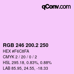 カラーコード: RGB 246 200.2 250 | qconv.com