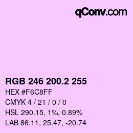 カラーコード: RGB 246 200.2 255 | qconv.com