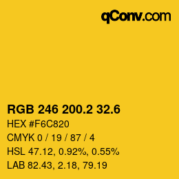 カラーコード: RGB 246 200.2 32.6 | qconv.com