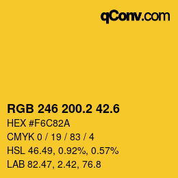 カラーコード: RGB 246 200.2 42.6 | qconv.com