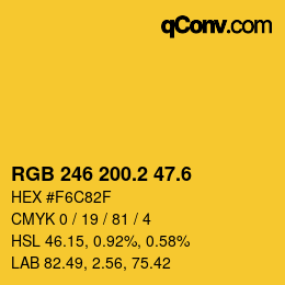 カラーコード: RGB 246 200.2 47.6 | qconv.com
