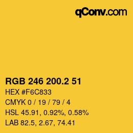 カラーコード: RGB 246 200.2 51 | qconv.com