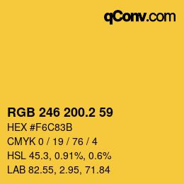 カラーコード: RGB 246 200.2 59 | qconv.com