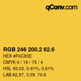 カラーコード: RGB 246 200.2 62.6 | qconv.com